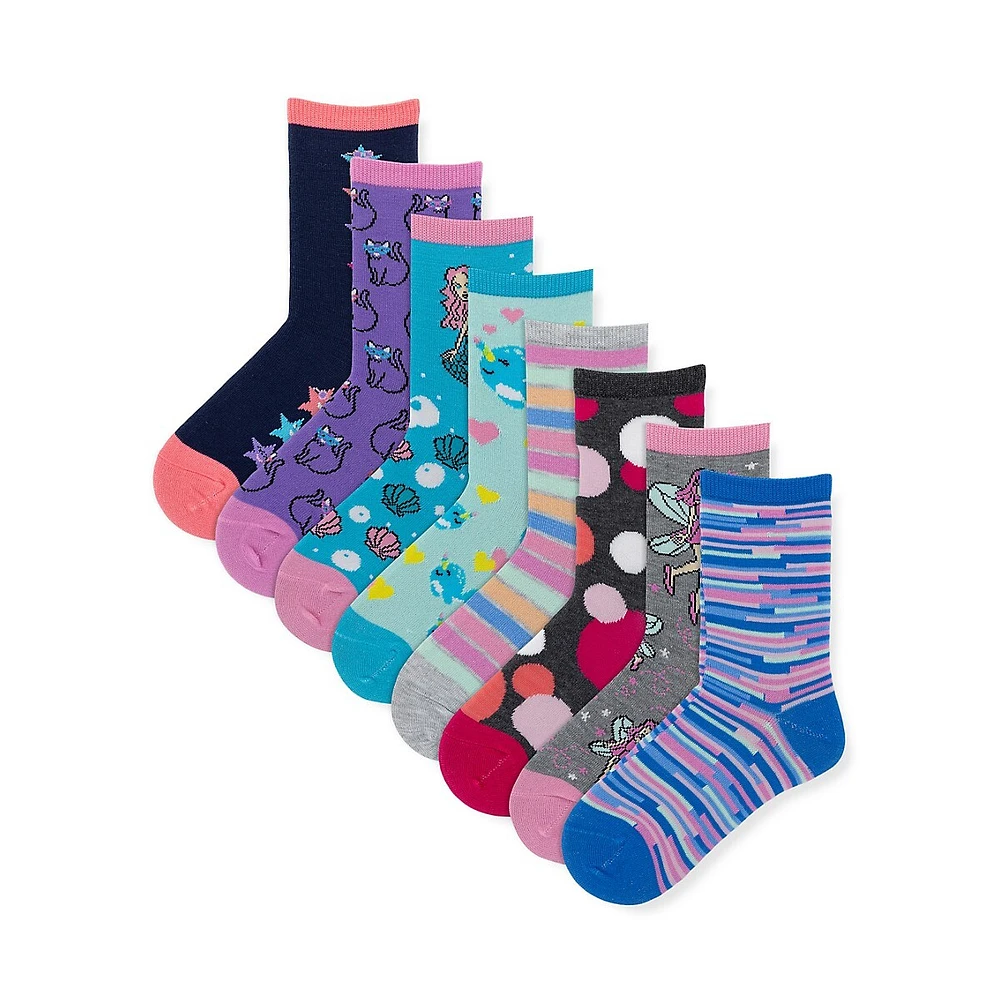 Baby Girl's 8-Pack Mystical Crew Socks