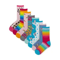 Baby Girl's 8-Pack Pretty Animals Crew Socks