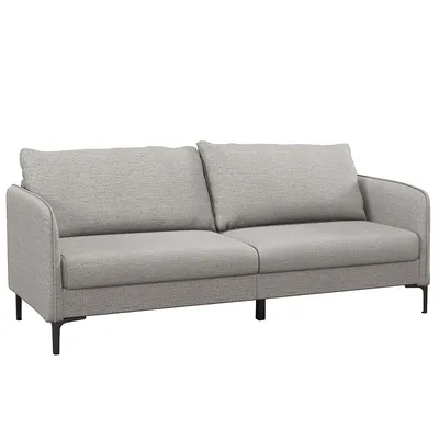 Modern 76" Loveseat Sofa Couch For Living Room Apartment Dorm With Metal Legs Gray