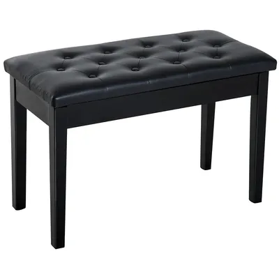 Storage Piano Bench With Faux Leather Seat