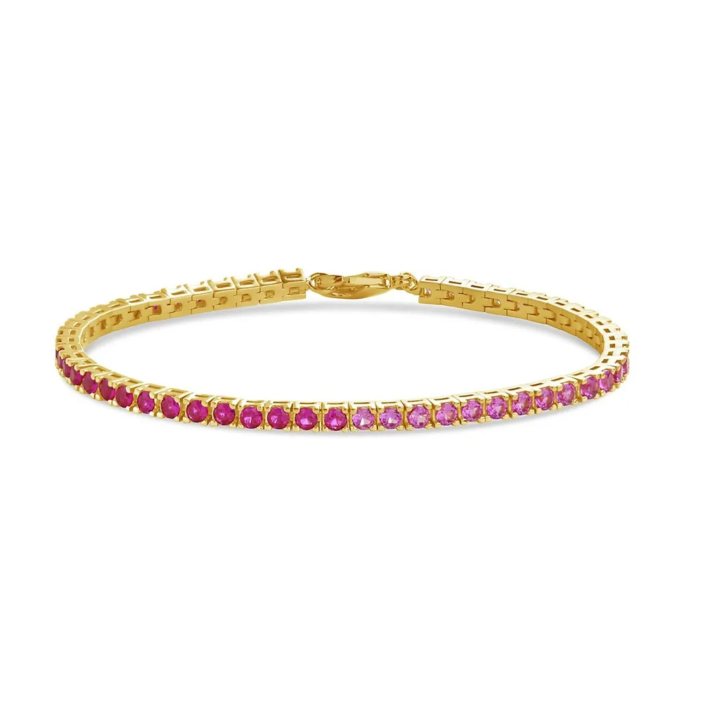 Hues Of Pink Tennis Bracelet Bracelet Sterling Forever Gold