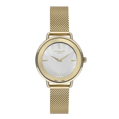 Ladies Lc07400.130 2 Hand Yellow Gold Watch With A Yellow Gold Mesh Band And A White Dial