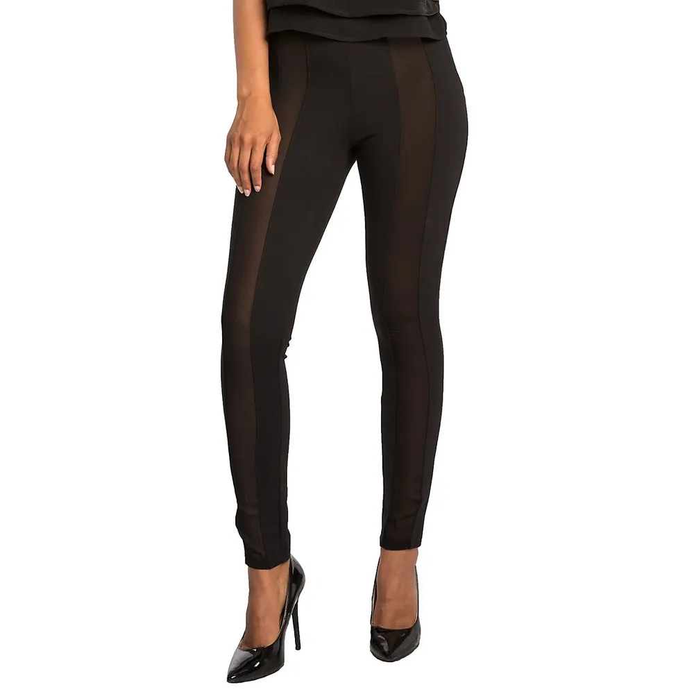 Buy SMALLE Clearance,Pants for Women, Leather Look Panel Leggings Jeggings  Zip Stretch Trousers Black L at Amazon.in