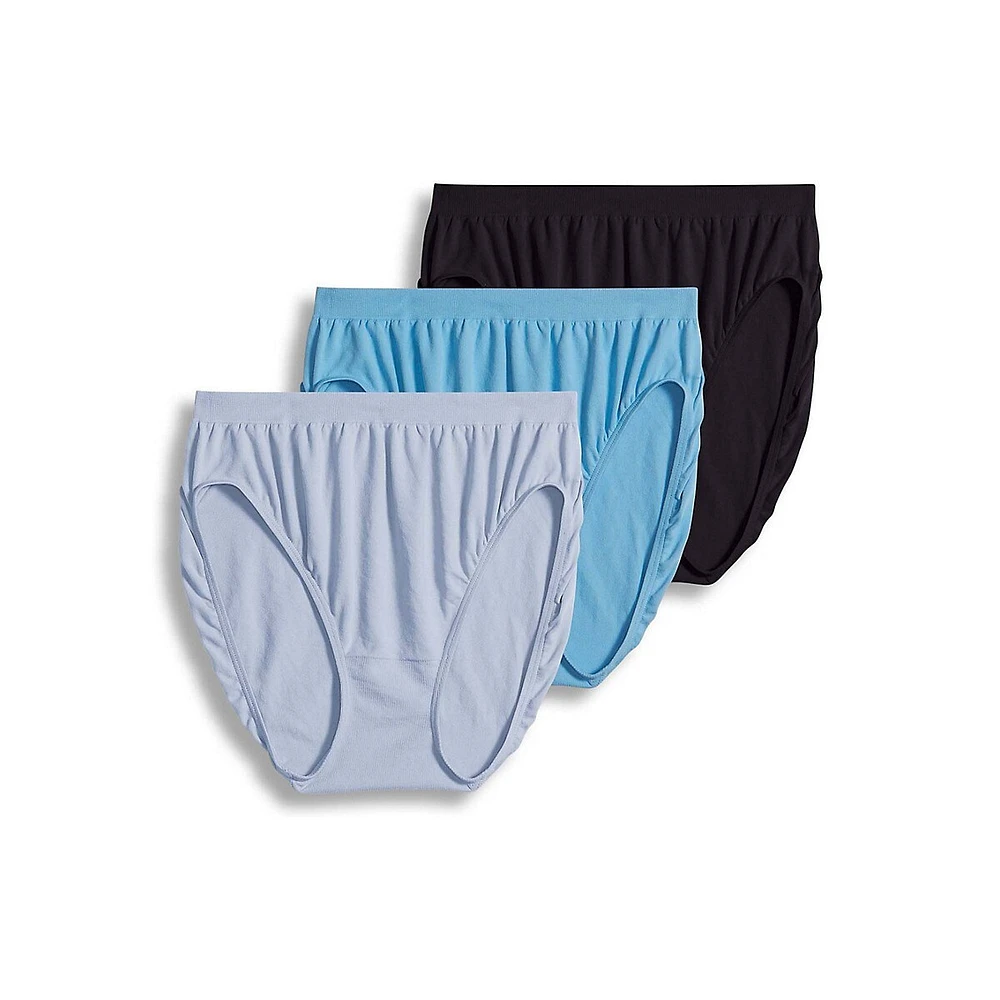 Culottes de coupe française confortables en microfibre, paquet trois