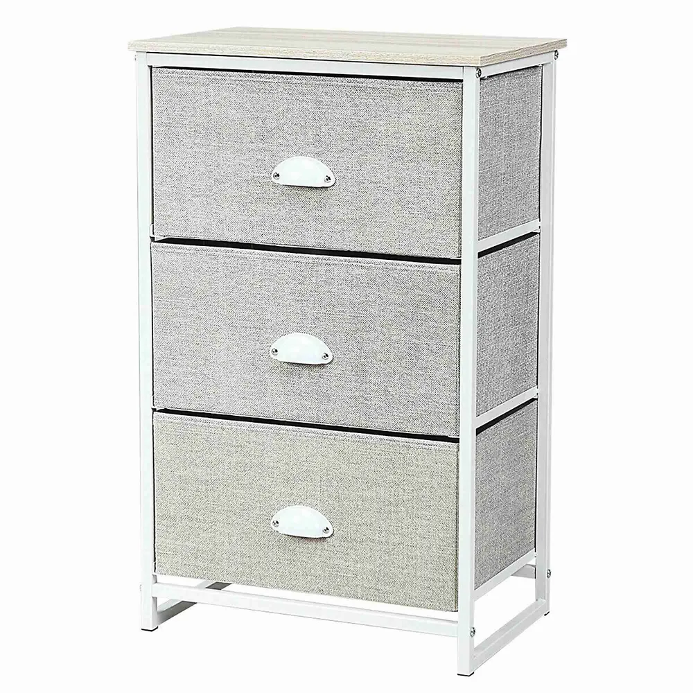 3 Drawer Nightstand Side Table Storage Tower Dresser Chest Home Office Furniture