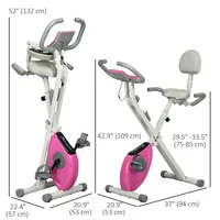 Foldable Magnetic Exercise Bike, Pink