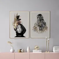 Crow And Feathers Wall Print
