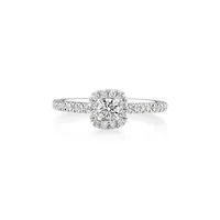 Engagement Ring With 1/2 Carat Tw Of Diamonds In 14kt White Gold