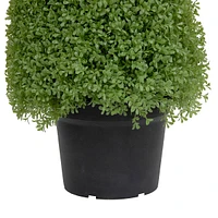 3' Artificial Boxwood Cone Topiary Tree With Round Pot, Unlit