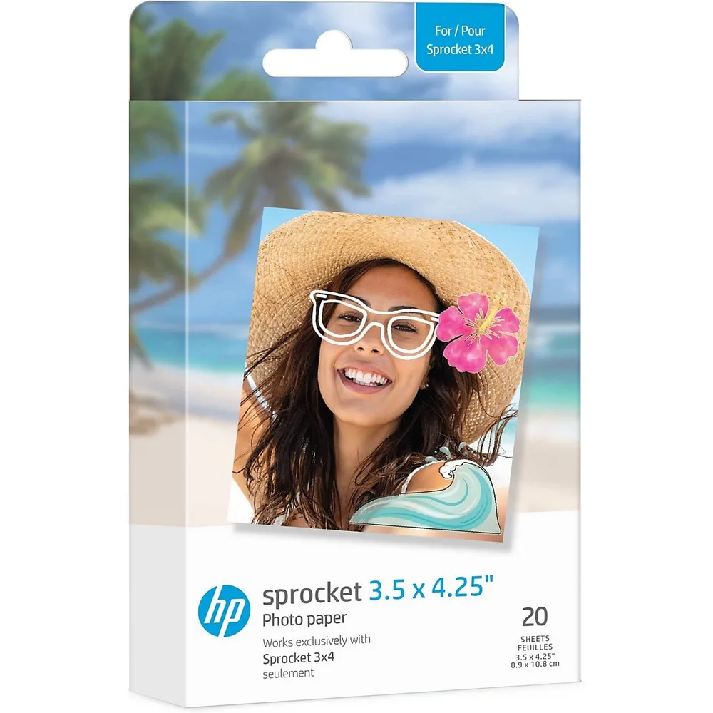 Paper　Zink　3.5　One　Hp　Square　HP　4.25”　Sprocket　Photo　Compatible　X　Sticky-backed　Printer　With　3x4