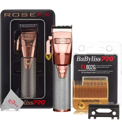 Fx870rg Cordless Clipper Lithium-ion Adjustable Rose Gold + Babyliss Pro Dlc And Titanium Coated Replacement Clipper Blade