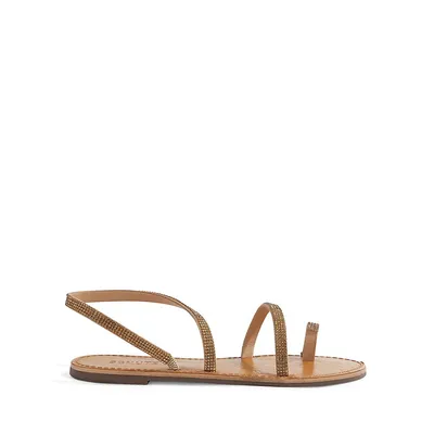Mariah Glitter-Strap Flat Sandals