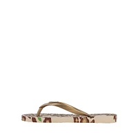 Animale Print III Fem Flip Flops