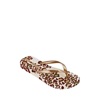 Animale Print III Fem Flip Flops