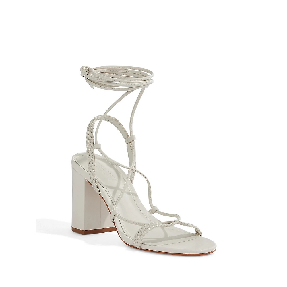 Maxima Braided Ankle-Wrap Sandals