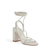 Maxima Braided Ankle-Wrap Sandals