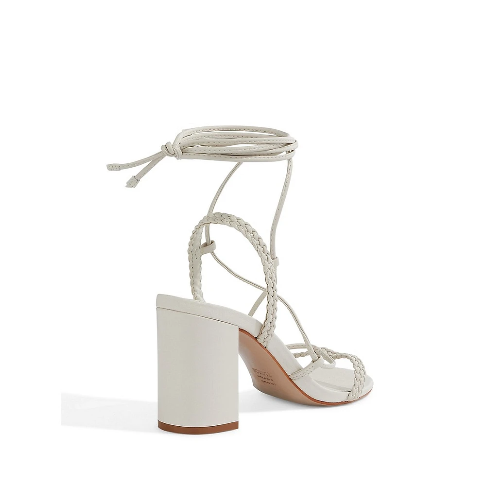Maxima Braided Ankle-Wrap Sandals