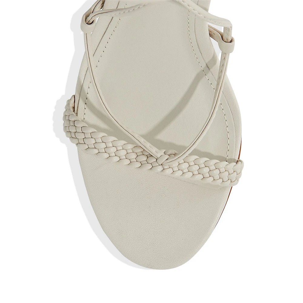 Maxima Braided Ankle-Wrap Sandals