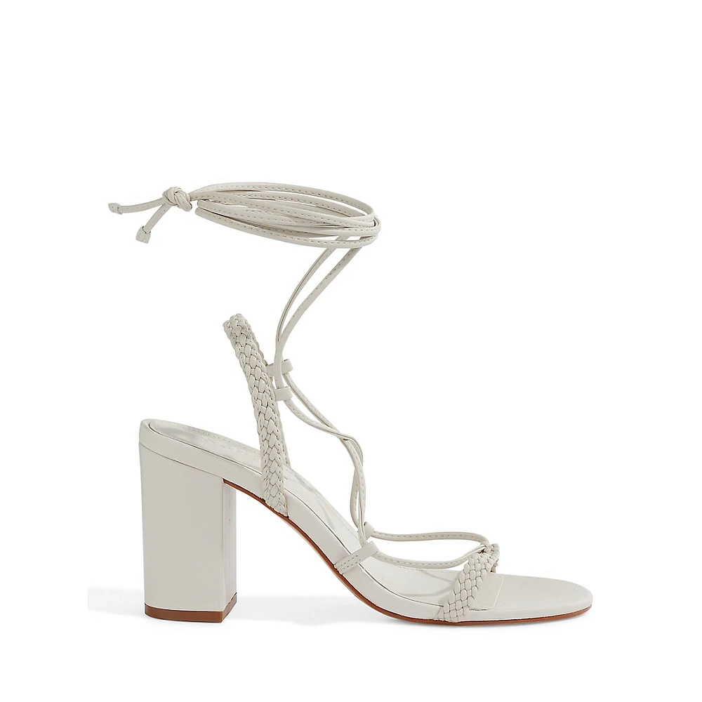 Maxima Braided Ankle-Wrap Sandals