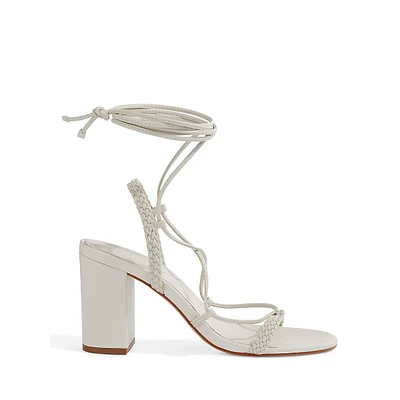 Maxima Braided Ankle-Wrap Sandals