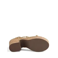 Maxima Ankle-Wrap Cork Platform Sandals