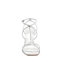 Adriana Snakeskin-Embossed Metallic Sandals