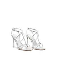 Adriana Snakeskin-Embossed Metallic Sandals