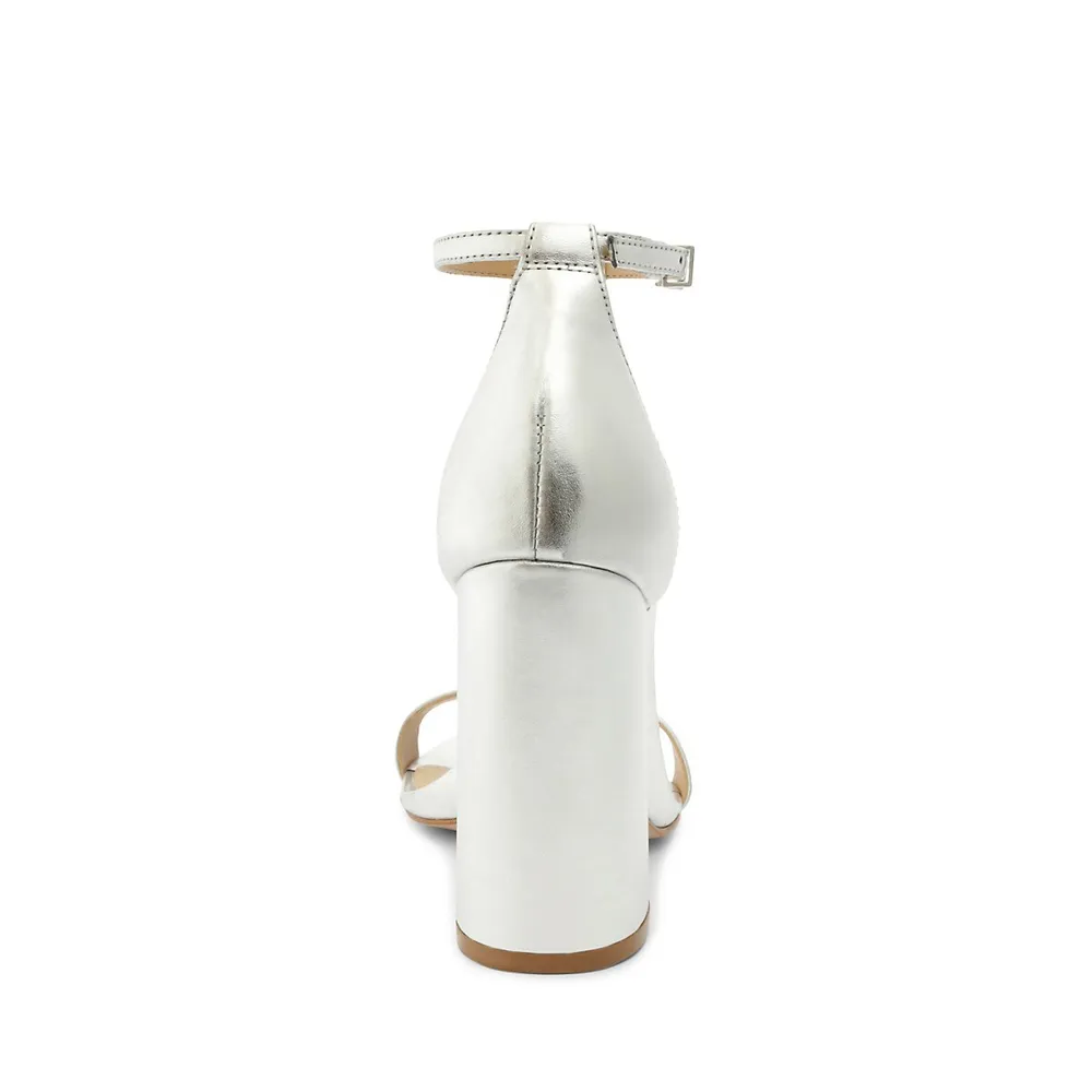 Cadey Lee Leather Block-Heel Sandals