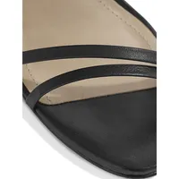 Deonne Leather Ankle-Wrap Wedge Sandals