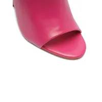 Lucy Wedge-Heel Leather Slide Sandals