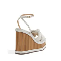 Mindy Knotted Leather Wedge Sandals