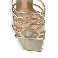 Julianna Metallic Leather Stilleto Sandals