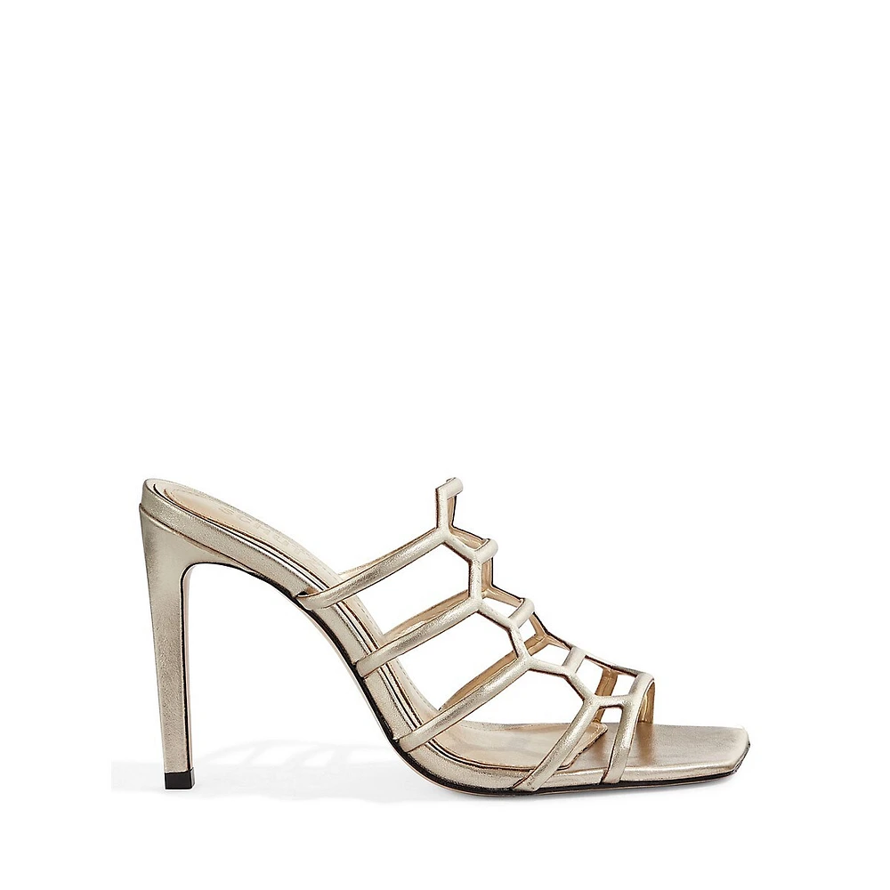 Julianna Metallic Leather Stilleto Sandals