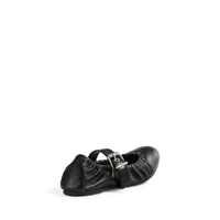 Calita Stretch-Leather Strapped Ballerina Flats