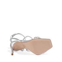 Nylla Metallic Leather Stilleto Sandals