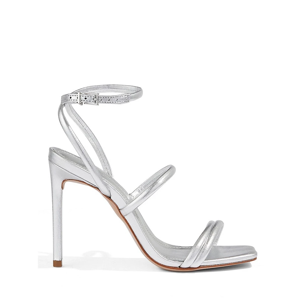 Nylla Metallic Leather Stilleto Sandals