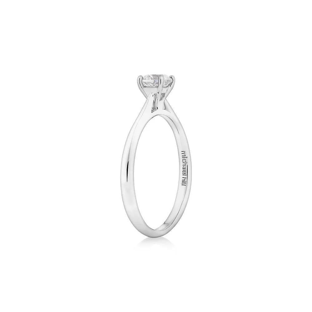 Evermore Certified Solitaire Engagement Ring With A 0.50 Carat Tw Diamond 14kt Yellow/white Gold