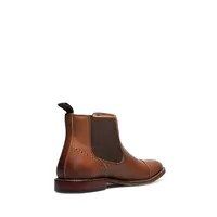 Men's Maury Brogued Leather Cap-Toe Chelsea Boots