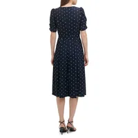 Dotted Scuba Crepe Dress