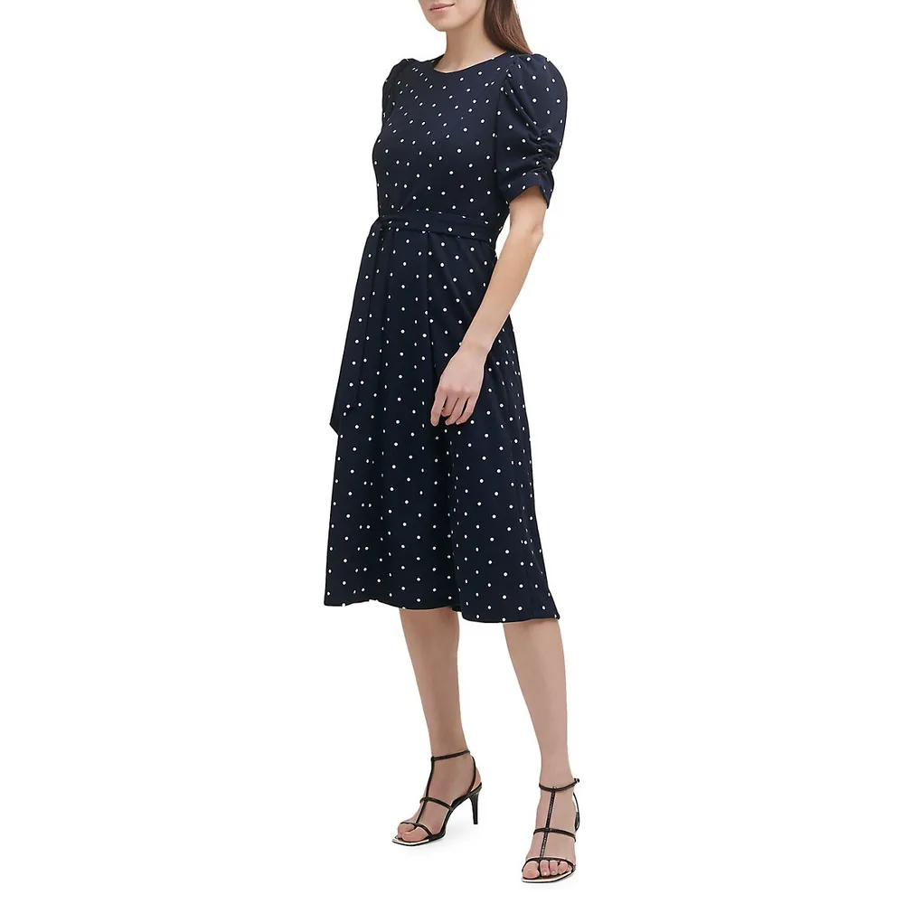 Dotted Scuba Crepe Dress