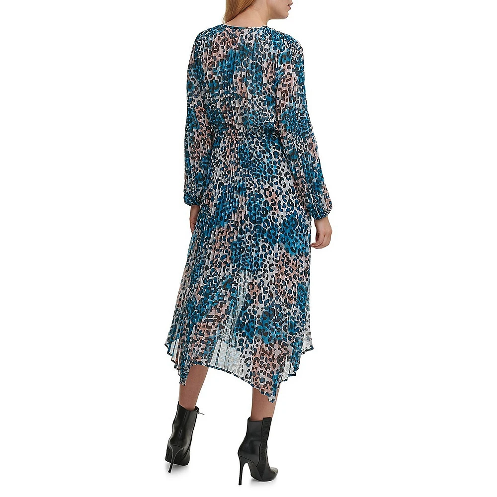 Printed High-Low Dress