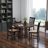 Set Of 4 Dining Chair Kitchen Spindle Back Side Chair With Solid Wooden Legs