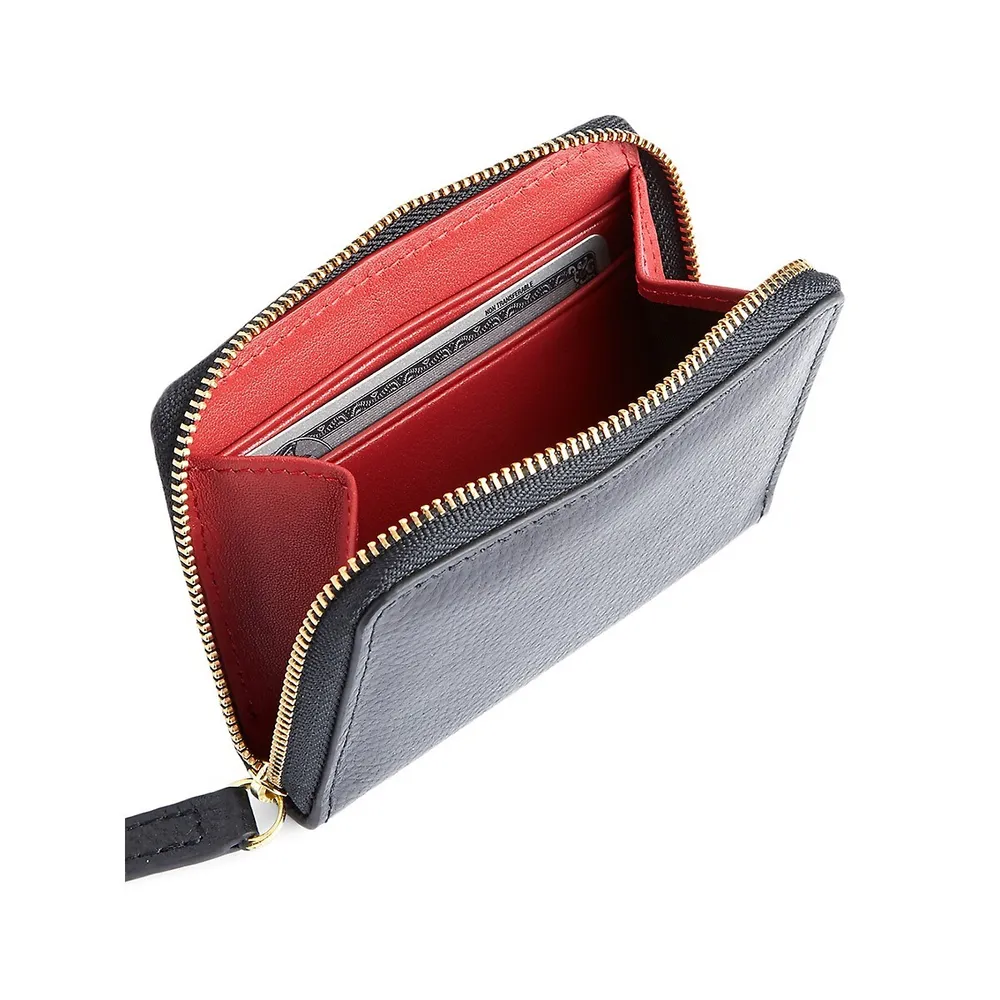Leather Zippered Credit Card Case