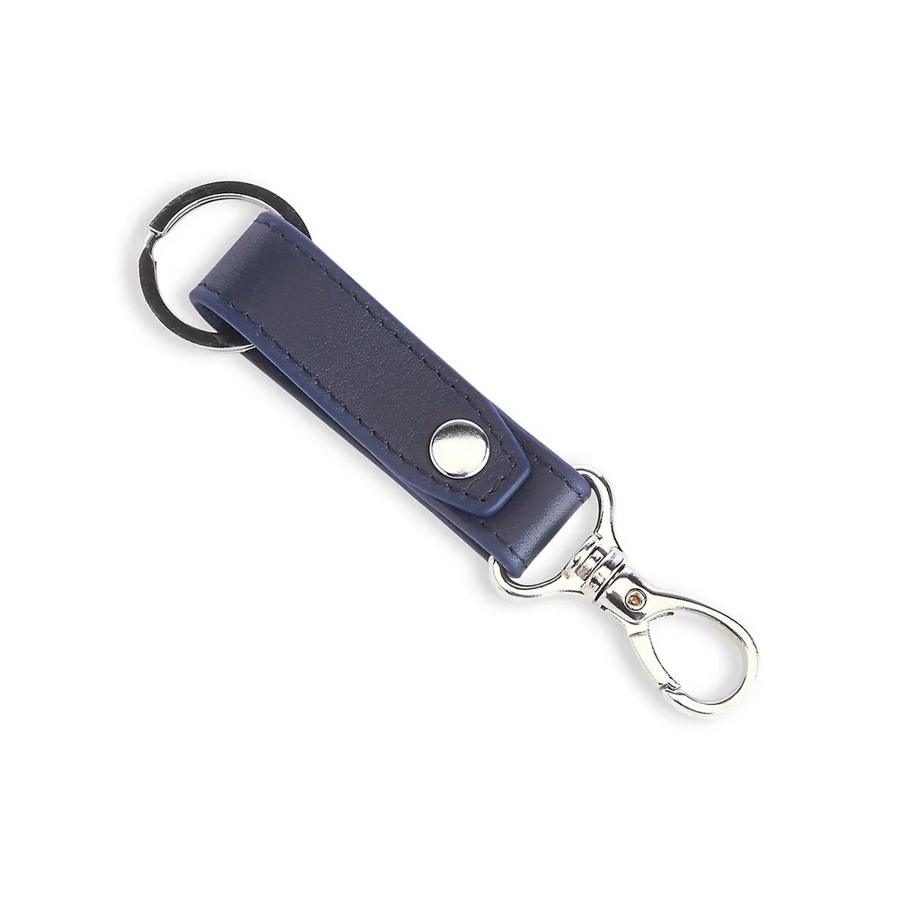 Leather Key Ring - New York Navy Blue