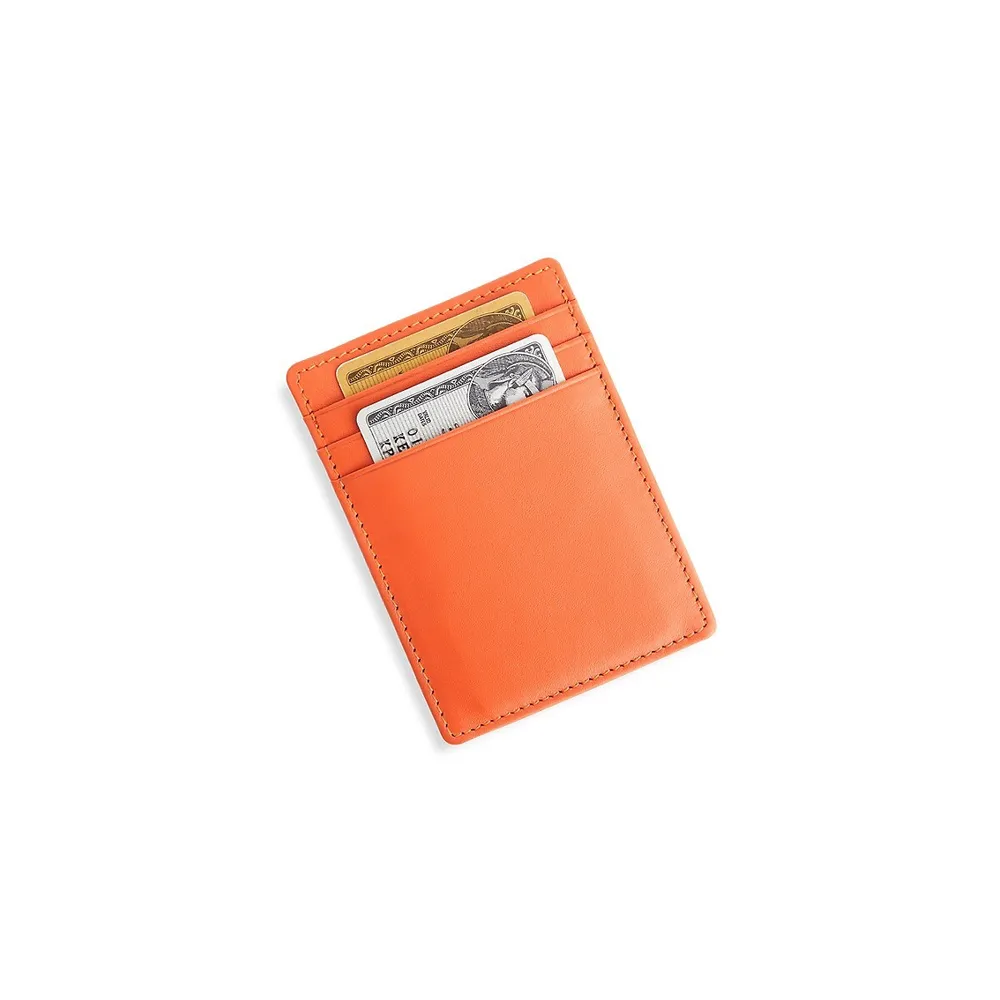 Magnetic Leather Money Clip Wallet