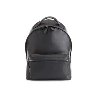 Pebble Grain Leather Laptop Backpack