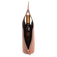 Pebbled Leather Champagne Bottle Carrier