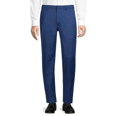 Slim-Fit Easy-Care Textured Dress Pants