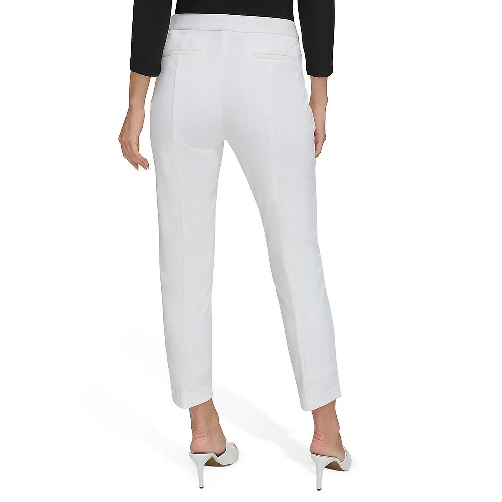 Cropped Straight-Leg Dress Pants