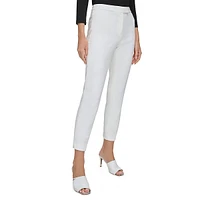 Cropped Straight-Leg Dress Pants